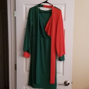 Orange & Green dress